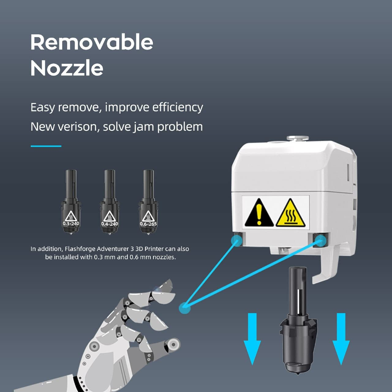 Flashforge Adventurer 3 - Nozzle Assembly - 0,4 mm Flashforge Adventurer 3 - Nozzle Assembly - 0,4 mm